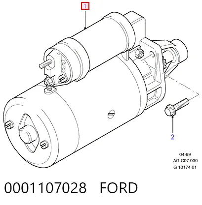 Motor de arranco 0001107028 Ford