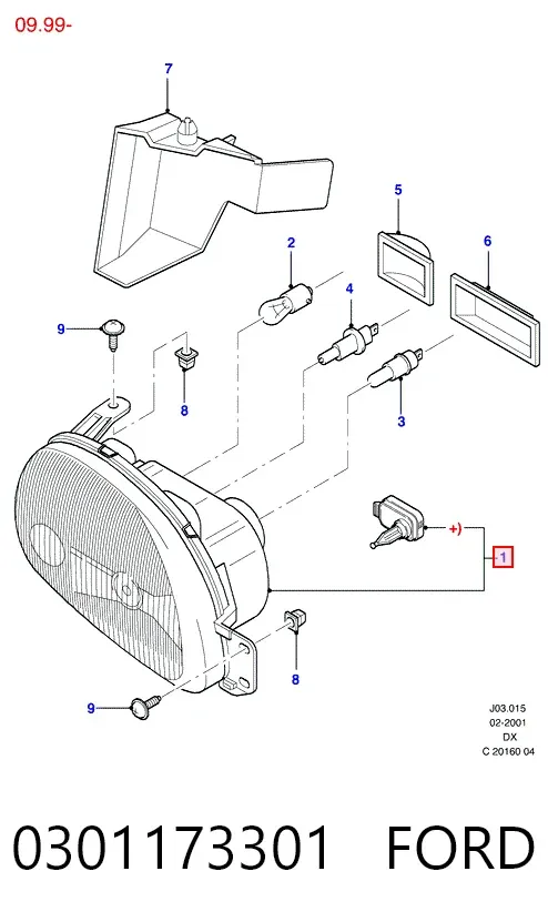 Luz esquerda 0301173301 Ford