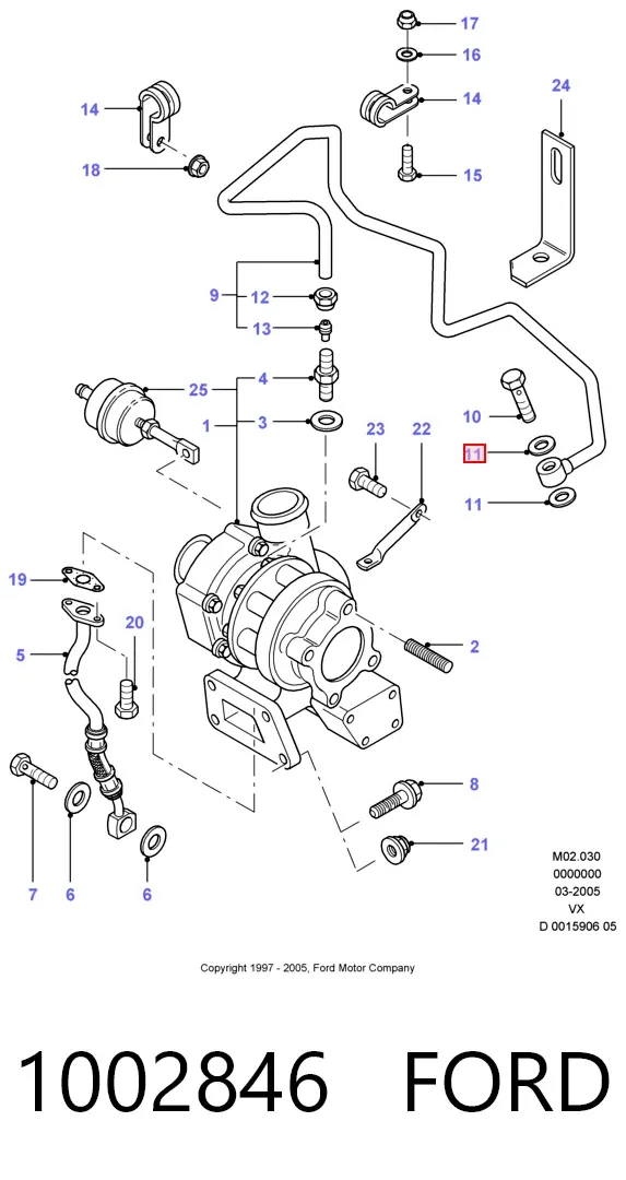 Anel de vedação, universal 1002846 Ford