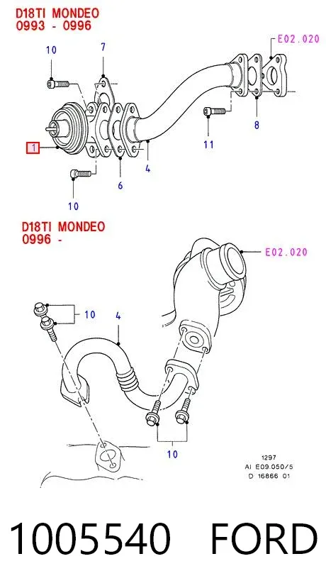 Válvula EGR de recirculação dos gases Ford Escort VII