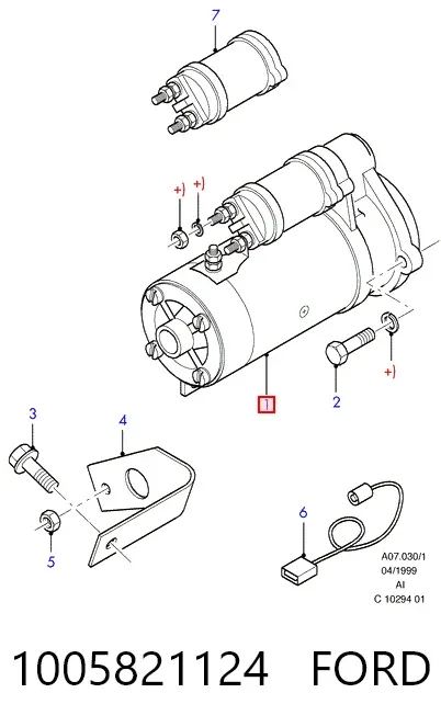 Motor de arranco 1005821124 Ford