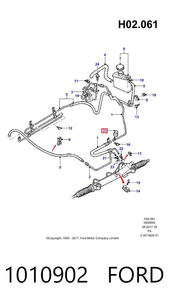 Sensor hidráulico de bomba de impulsionador 1010902 Ford