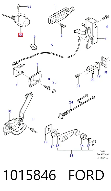 Motor acionador de abertura/fechamento da porta 1015846 Ford