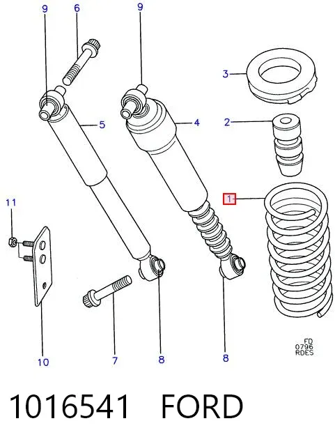 Mola traseira 1016541 Ford