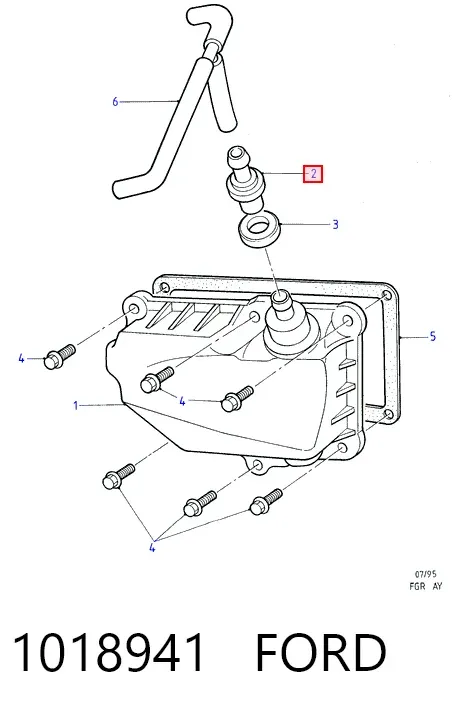 Válvula PCV de ventilação dos gases de cárter 1018941 Ford