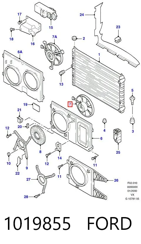 Motor de ventilador do sistema de esfriamento 1019855 Ford