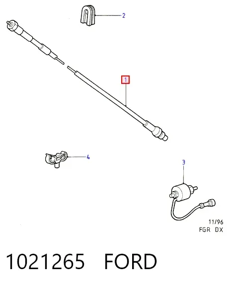 Cabo de acionamento de velocímetro 1021265 Ford