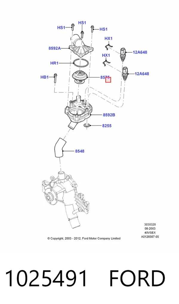 Termostato 1025491 Ford