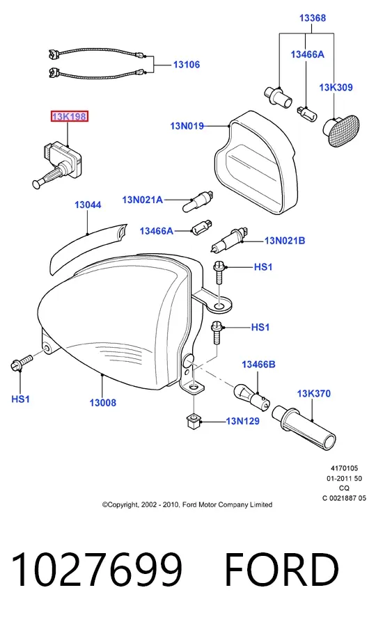 Corretor da luz Ford Ka RBT