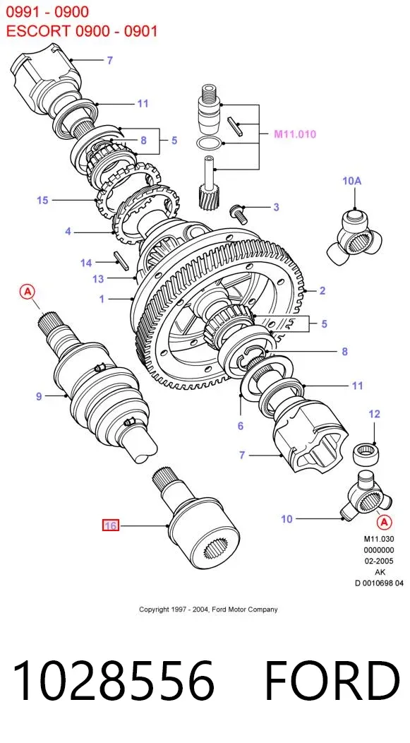 Junta homocinética interna dianteira direita 1028556 Ford