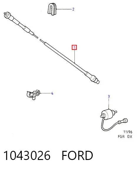 Cabo de acionamento de velocímetro 1043026 Ford