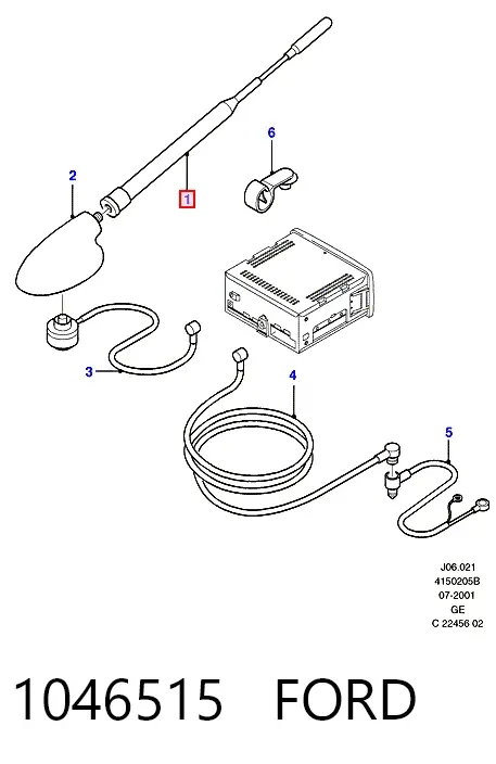 Haste de antena 1046515 Ford