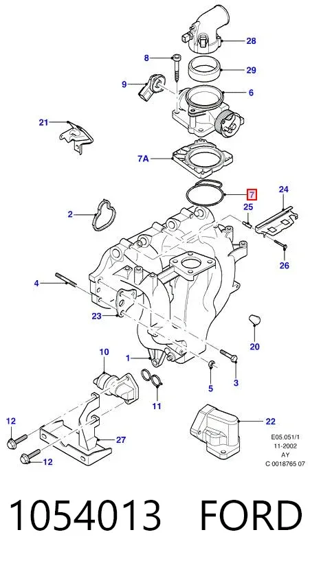 Vedante da válvula de borboleta Ford Mondeo II