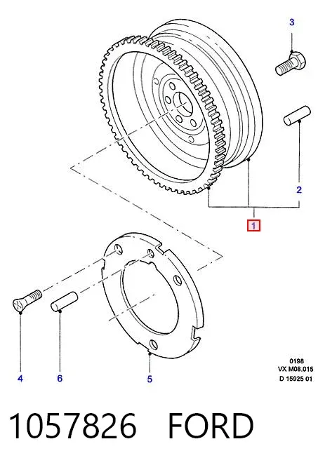 Kit de embraiagem (3 peças) 1057826 Ford