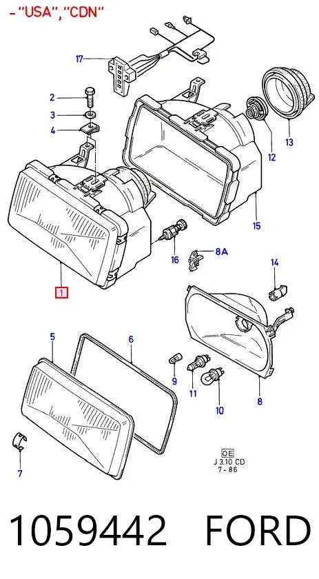 Luz direita Ford Sierra I