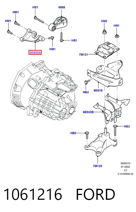 Consola direita de coxim da Caixa de Mudança 1061216 Ford
