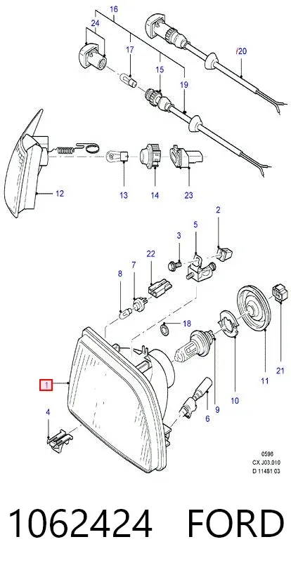 Luz direita 1062424 Ford
