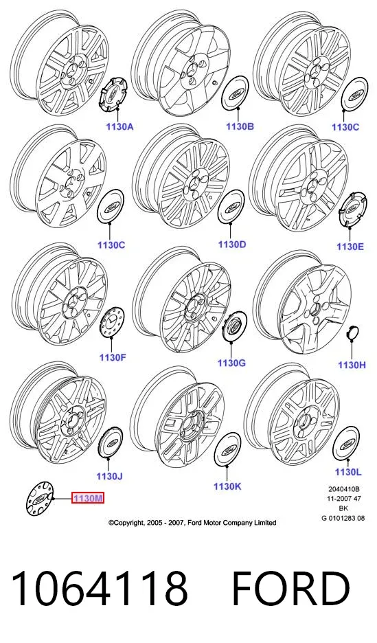 Coberta de disco de roda 1064118 Ford