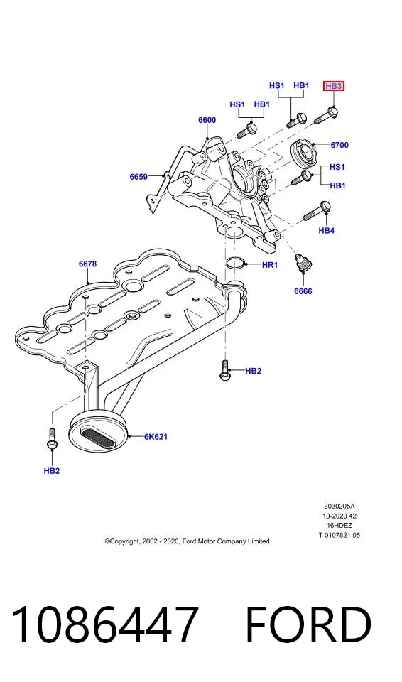 Bomba de óleo 1086447 Ford