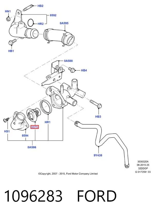 Termostato 1096283 Ford