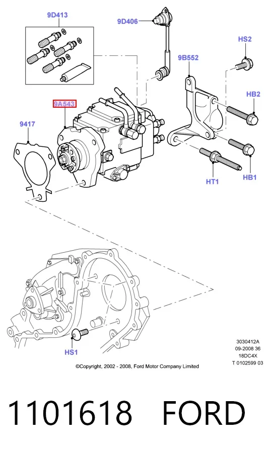 Bomba de combustível de pressão alta Ford Fiesta Mk4