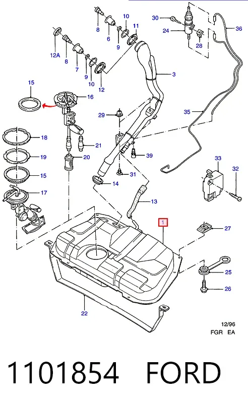 Tanque de combustível Ford Escort VI