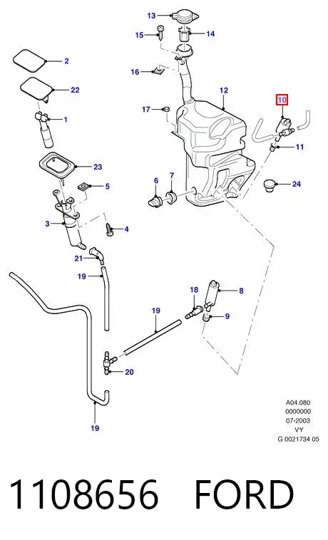 Bomba de motor de fluido para lavador de vidro dianteiro/traseiro 1108656 Ford