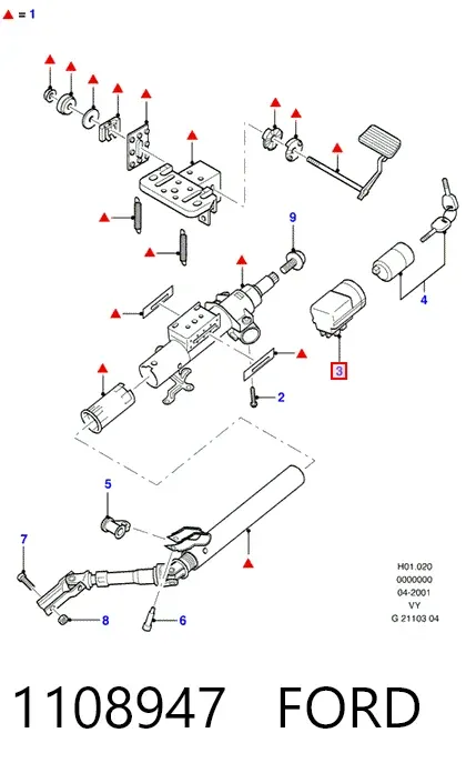 Grupo de contato de fecho de ignição 1108947 Ford