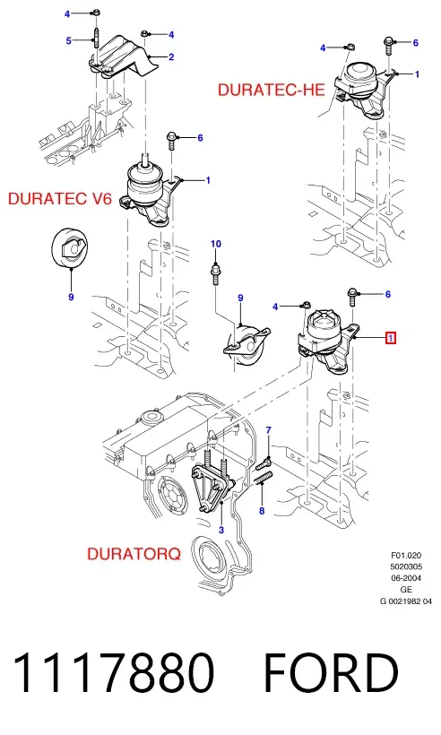 Coxim (suporte) direito de motor 1117880 Ford