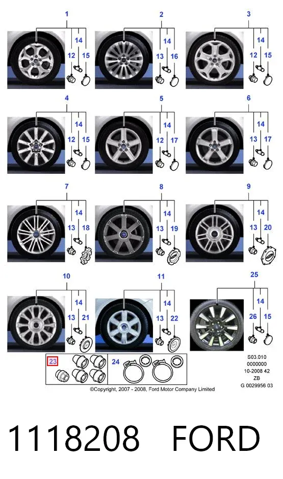 Parafuso de roda Ford C-Max CB3