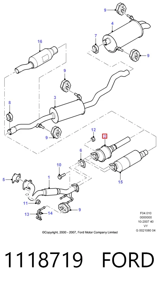 Convertidor - catalisador 1118719 Ford