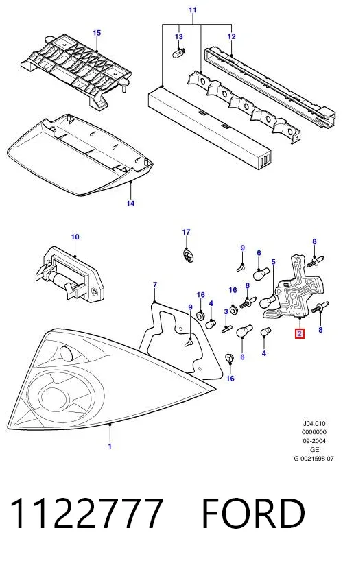 Lanterna traseira direita 1122777 Ford