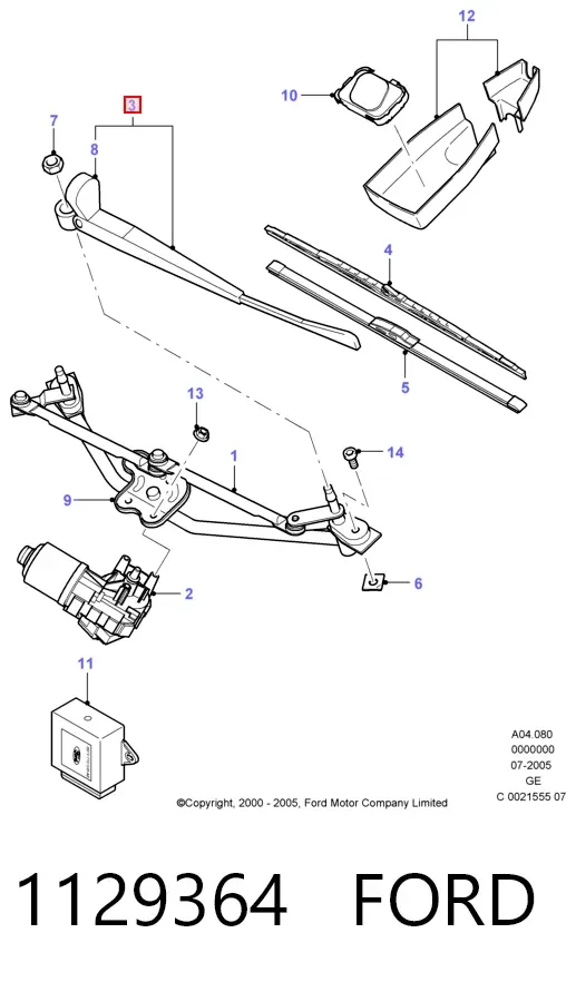 Radiador de esfriamento de motor 1129364 Ford