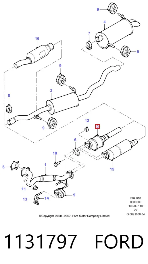 Convertidor - catalisador 1131797 Ford
