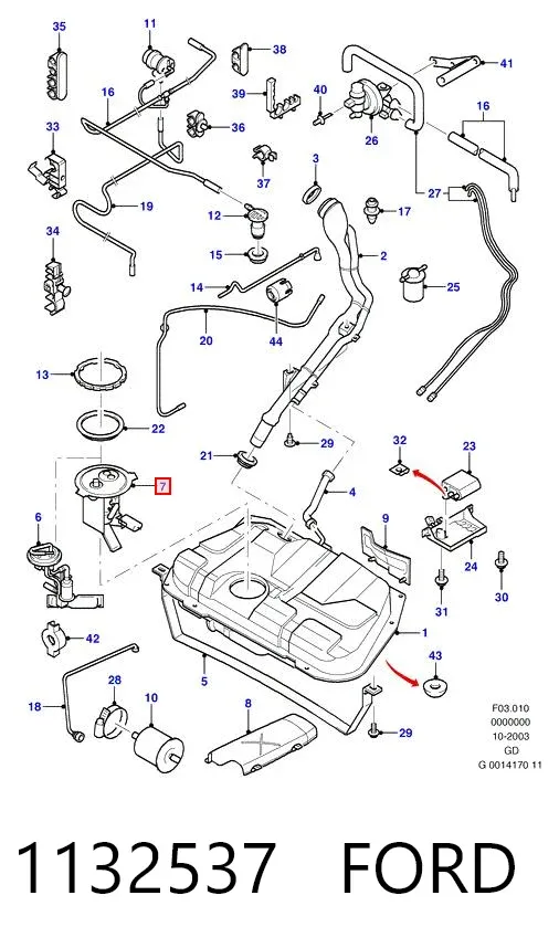 Módulo de bomba de combustível com sensor do nível de combustível 1132537 Ford