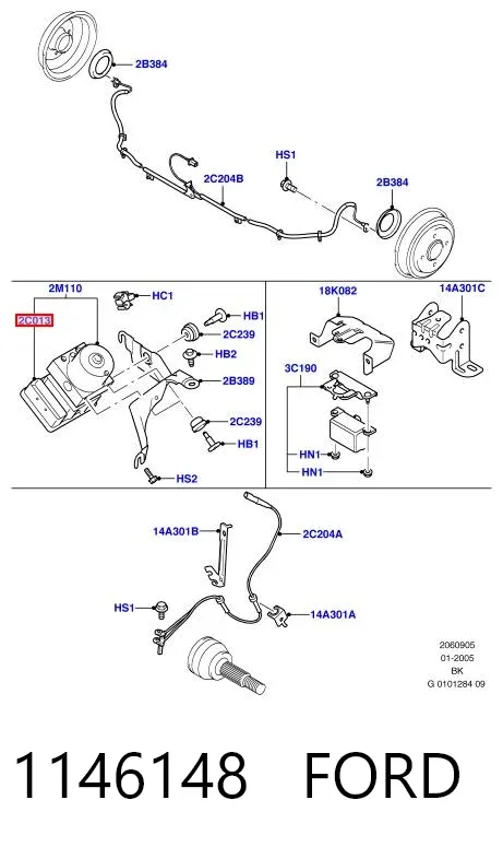 Unidade hidráulico de controlo ABS 1146148 Ford