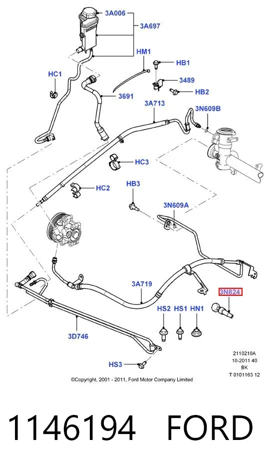 Sensor hidráulico de bomba de impulsionador 1146194 Ford