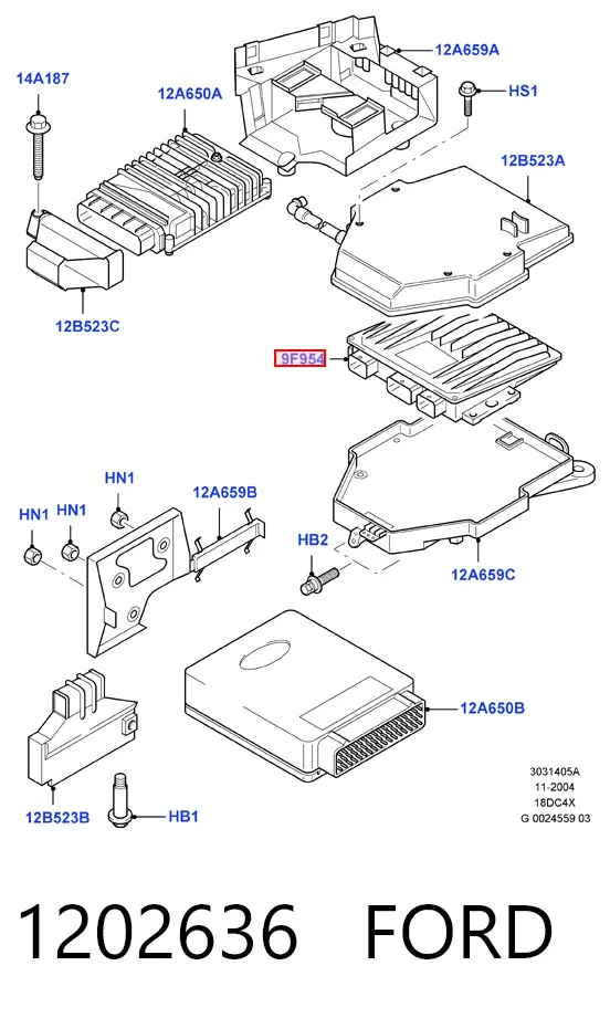Módulo de direção (Centralina eletrônica) de motor 1202636 Ford