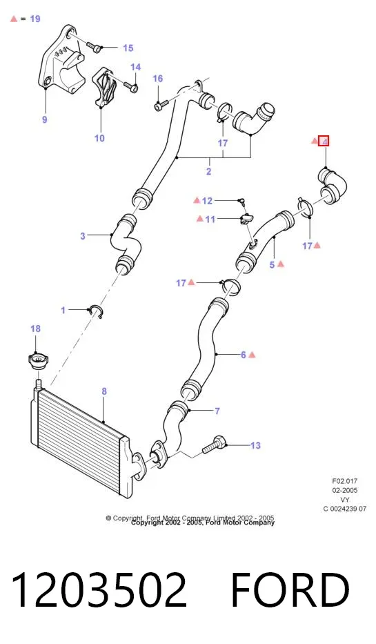 Cano derivado de ar, da válvula de borboleta 1203502 Ford
