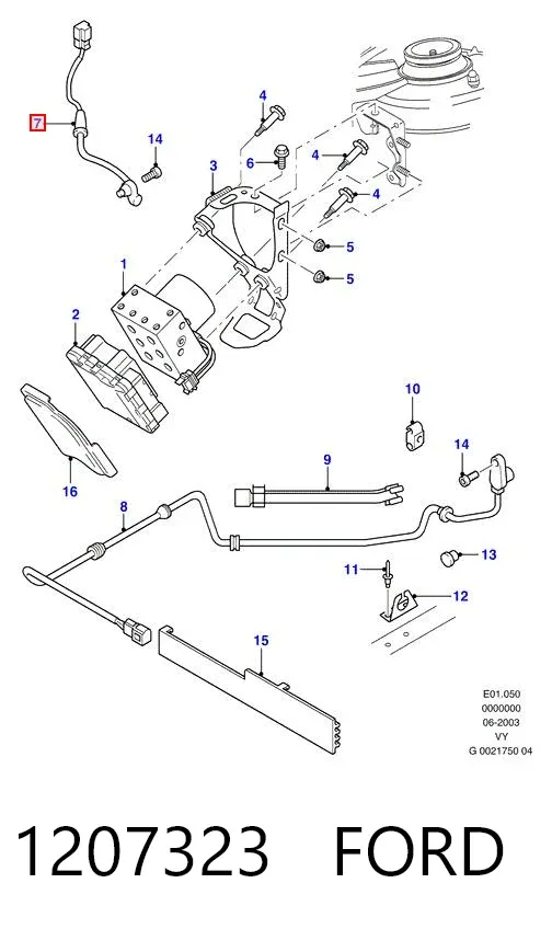 Sensor dianteiro de ABS 1207323 Ford