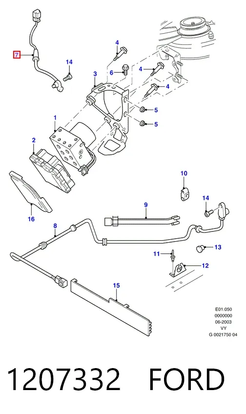 Sensor dianteiro de ABS 1207332 Ford