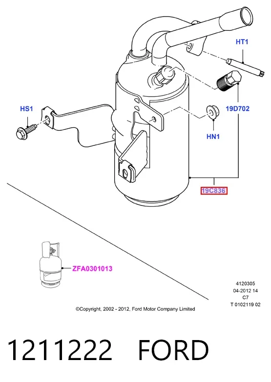 Tanque de recepção do secador de aparelho de ar condicionado 1211222 Ford