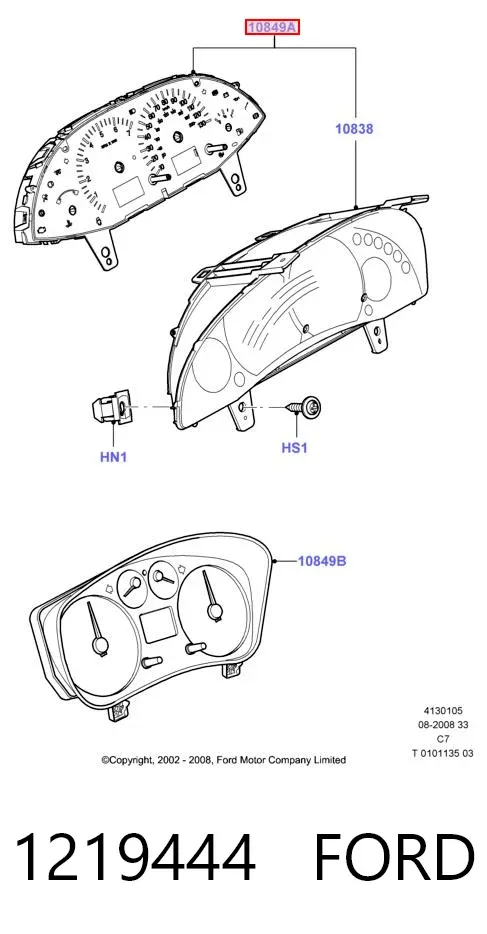 Painel de instrumentos (quadro de instrumentos) 1219444 Ford
