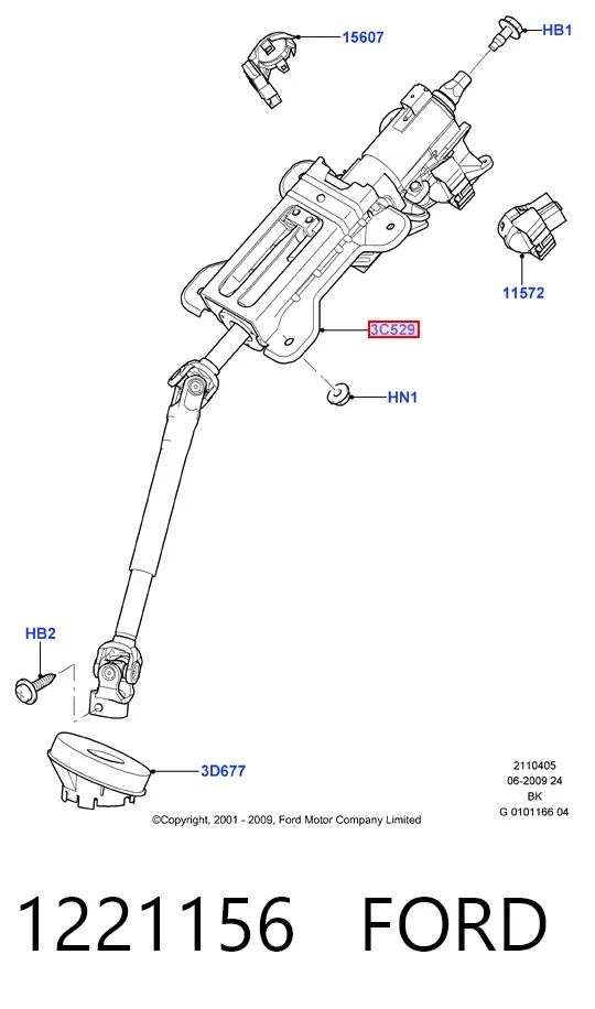 Coluna da direção Ford Fusion JU