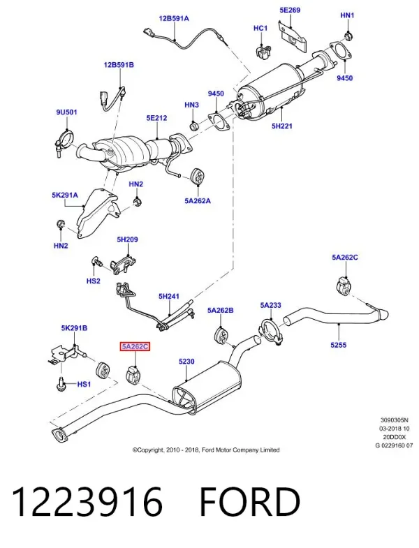 Coxim de fixação do silenciador 1223916 Ford