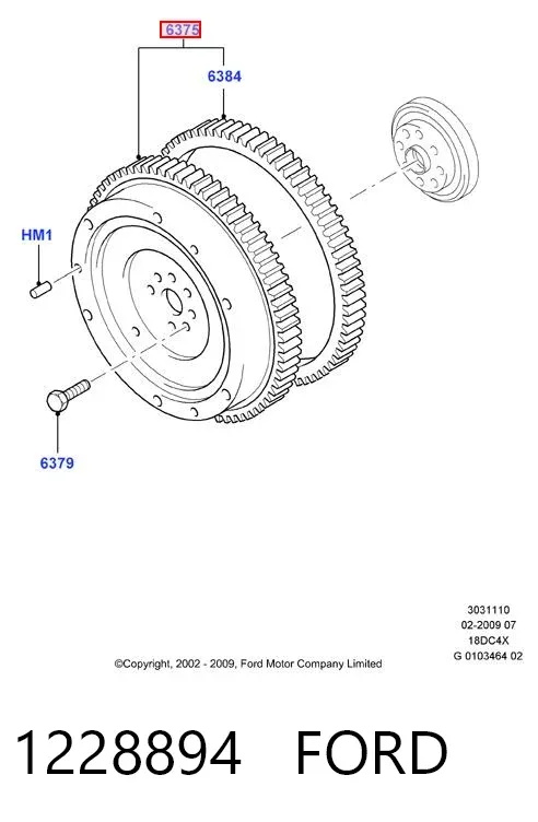 Volante de motor 1228894 Ford