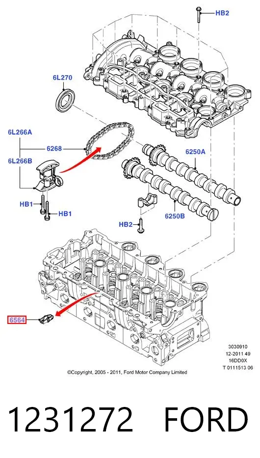 Balanceiro de válvula (balanceiro de válvulas) 1231272 Ford