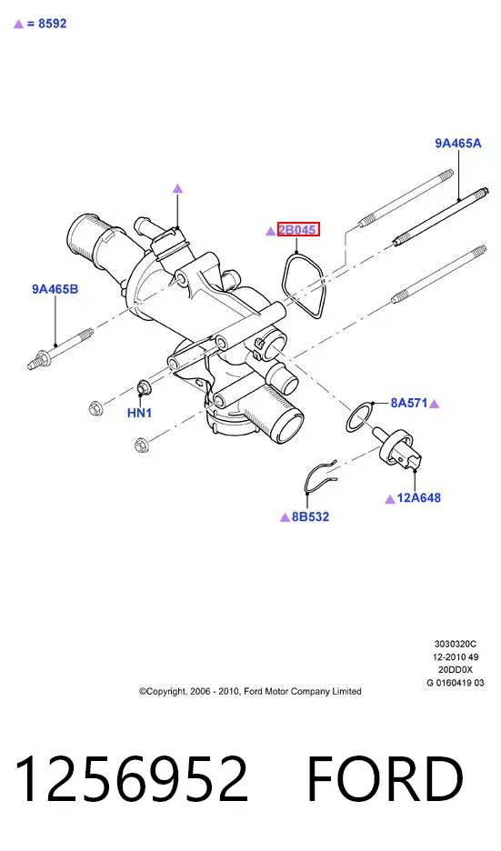Kit superior de vedantes de motor 1256952 Ford