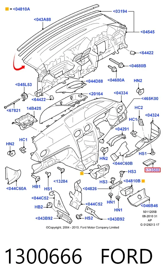 Montante de estabilizador traseiro 1300666 Ford