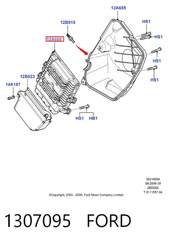 Módulo de direção (Centralina eletrônica) de motor 1307095 Ford